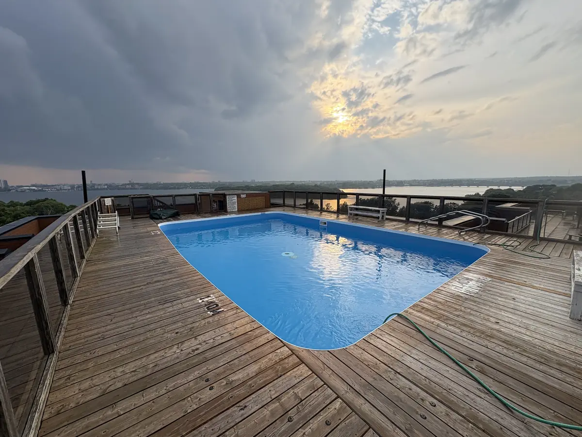 Same rooftop pool after a new liner